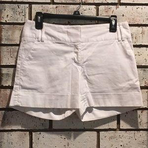 Express Editor White Cuffed Shorts